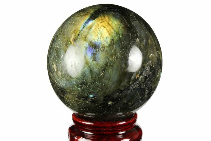 Flashy, Polished Labradorite Sphere - Great Color Play #158005